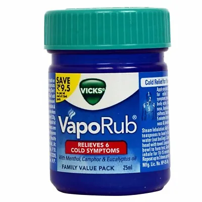 Vicks Vaporub Ointment Vaporizing Blocked Nose Cough Nasal Headache Relief 25gm • $6.48