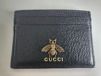 $350 • Buy Gucci Animalier Black Leather Card Holder Case - In Original Box