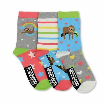 United Oddsocks Trio Sloth Mis-Matched Spots Stripes Hearts UK 4-8 Women Socks • $9.31