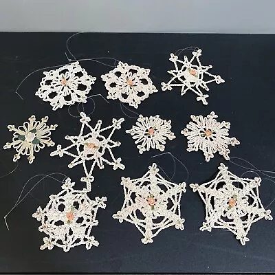 Crochet Snowflakes Ornaments Vintage • $11.95