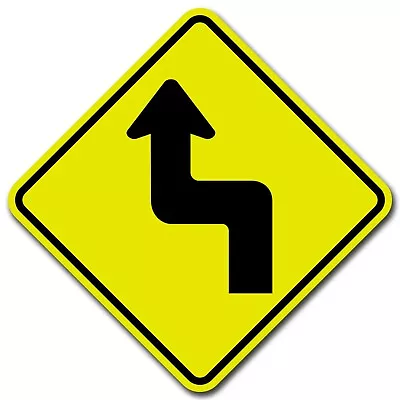 Sharp Turns - Left Right - 16 Inch Diamond Yellow Aluminum Street Sign • $25.99