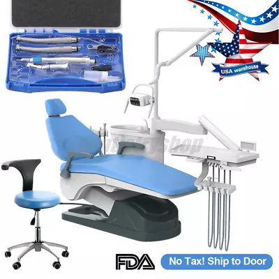 Dental Unit Chair Hard Leather Computer Controlled DC Motor+Stool+Handpiece Kits • $3017.80