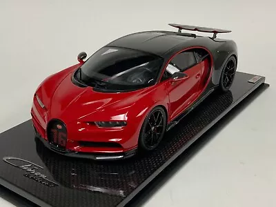 1/18 MR Collection Bugatti Chiron Super Sport Red & Black On Carbon Fiber Base • $599.95