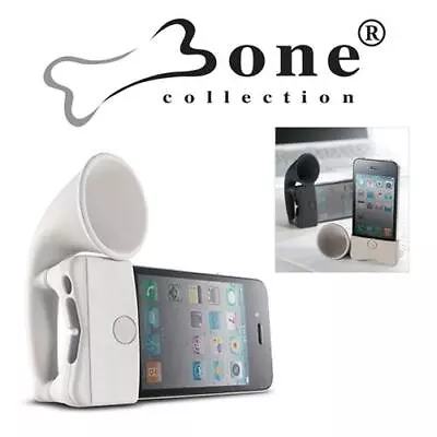 Bone Silicone Horn Portable Speaker  - White - NEW • £4.55