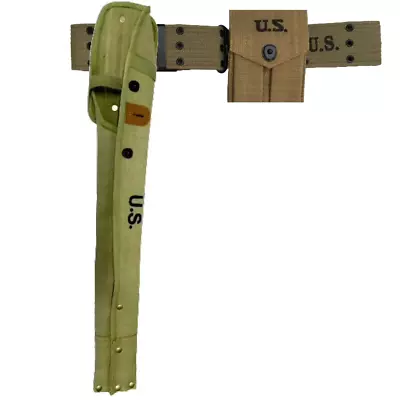 M1 Carbine Canvas BELT Holster Case Marked US OD GREEN With Colt Pouch Khakhi • $65.54