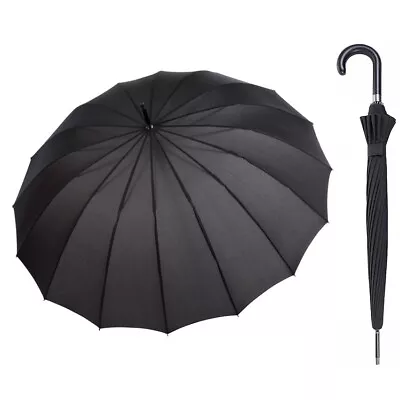 Extra Strength Foldable 16 Rods Umbrella Fully Automatic Large UV Protect Rain • £12.99