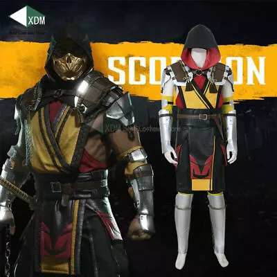 2024 Mortal Kombat 11 Scorpion Man Hanzo Hasashi Cosplay Halloween Costume • $104.50