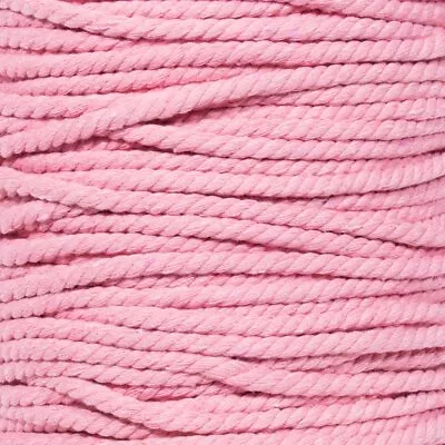 Super Soft 3 Strand Twisted Cotton Rope Pink 1/4 Inch X 25 Feet • $19.25