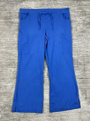 Landau Scrub Pants Womens Small Petite Blue Low Rise Flare 8355 • $9.99