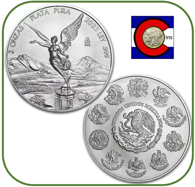 2023 Mexico BU Silver Libertad 2 Oz Coin In Direct Fit Capsule • $79.95