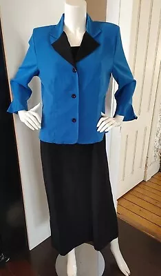 Women's Dress With Jacket By M.H.M. Melissa Harper  Size 12 Vintage Black Dress • $29.95