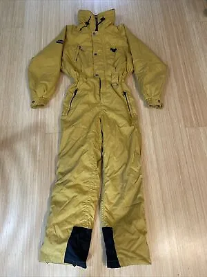 Vintage Rip Curl Delfy 1000 Full Snow & Ski Suit W/ Hood Size 8 Winter Yellow • $75