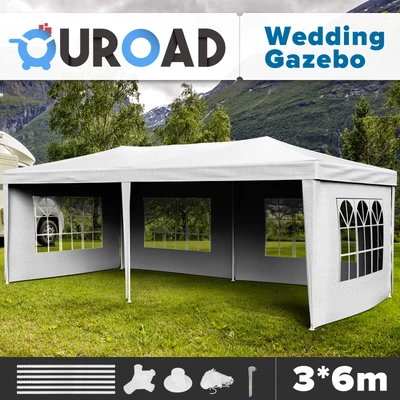 $109.90 • Buy 3x6M Outdoor Camping Marquee Tent Gazebo Wedding Canopy W/Side Wall&Window White