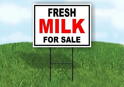FRESH MILK FOR SALE BLACK RED Yard Sign Road With Stand LAWN SIGN • $19.99