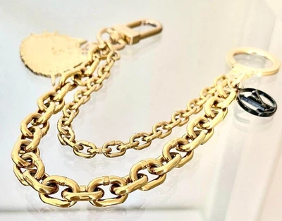 $448.99 • Buy LOUIS VUITTON Porte Cles Catogram Cat Bag Charm Key Chain Gold MP2285 CX0178