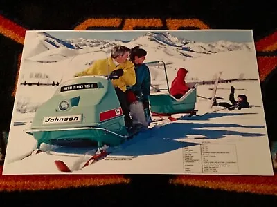 🏁 ‘70 JOHNSON SKEE-HORSE Snowmobile & Cutter Sleigh Poster Vintage Sled OMC • $21.88