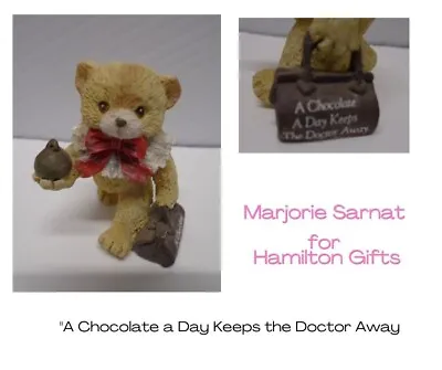 Marjorie Sarnat Enesco Mini Bear A Chocolate A Day Keeps The Doctor Away  2 In • $12.19