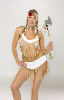 Women Indian Sexy Squaw Costume Pocahontas Native American Hen Night Party • £9.99