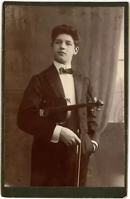 1909 Vintage Cabinet Card Handsome Musician Violin Violinist • $25