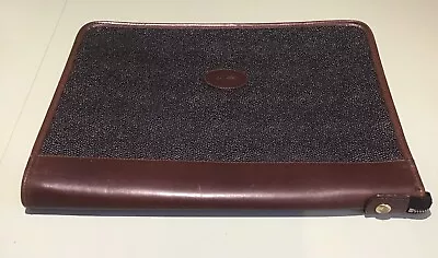 Genuine Mulberry Scotch Grain Document Wallet With Zip Black With Brown Trim • £49