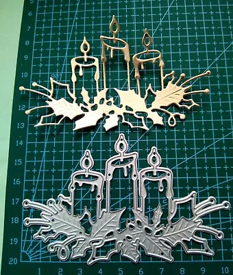 £5.29 • Buy Christmas Candle Holly Die Set Metal Cutting Die Cutter UK  Seller Fast Post