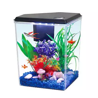  2.5 Gallon Aquarium With Accessories Black 12.23''L X 9.16 W X 11.22''H • $21.61