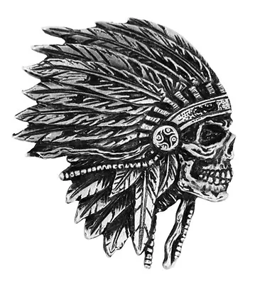 $8.99 • Buy   Side Headdress INDIAN JACKET VEST PEWTER  MC  BIKER PIN BY MILTACUSA 