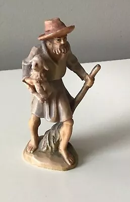 $79.99 • Buy 3  VINTAGE KUOLT NATIVITY SHEPHERD W SHEEP --------   ANRI WOODCARVING