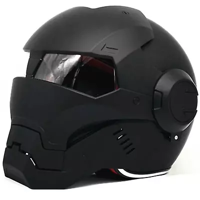 DOT Motorbike Flip Up Helmet Motorcycle Bike Full Face Helmets Matt Black-2.1 • $115