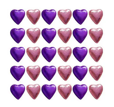 100 Chocolate Hearts Purple & Rose Pink-Made With Cadbury Milk Chocolate • $24.95