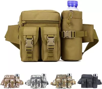 Tactical Molle Waist Pack Military Bag Fanny Pack With Water Bottle Pouch Holder • $15.99