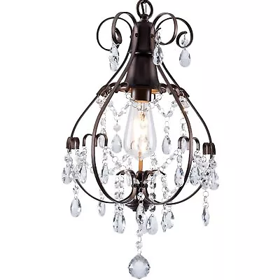 Bronze ChandelierFarmhouse Rustic Vintage Crystal Light Fixtures Ceiling Mou... • $74.05