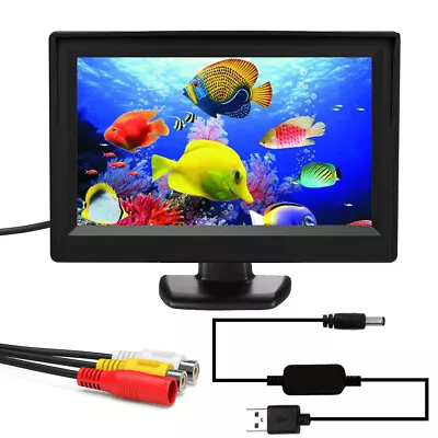 800*480 Mini 5  LCD HD USB Powered Monitor CCTV Screen AV RCA Input PAL/NTSC UK • £24.47