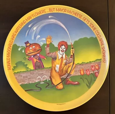 McDonalds Vintage 1977  PLASTIC PLATE Spring Mayor McCheese Ronald McDonald • $5.99