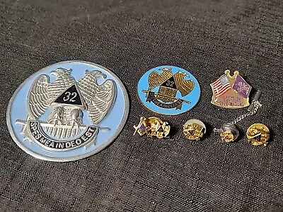 Scottish Rite Masons 7 Pc Lot Lapel Pin Tie Tack Emblem Badge 32nd Degree Vtg • $19.99