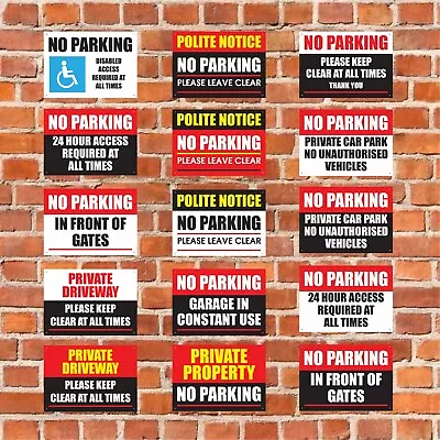 £3.95 • Buy No Parking Metal Sign With Holes Private Driveway Disabled BUY 2 GET 1 FREE