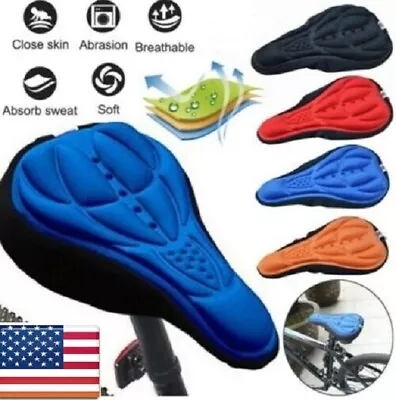 Bike 3D Gel Saddle Seat Cover Bicycle Soft Comfort Pad Cushion Padded • $5.95