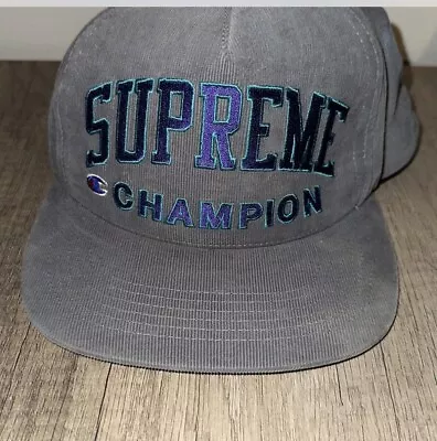 Supreme Champion 5 Panel Hat Grey Snapback  RARE SS17 Used • $65
