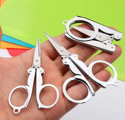 1 X Key-Ring Pocket  Travel Sewing Folding Scissors Crafts Needlework UK Seller  • £2.99