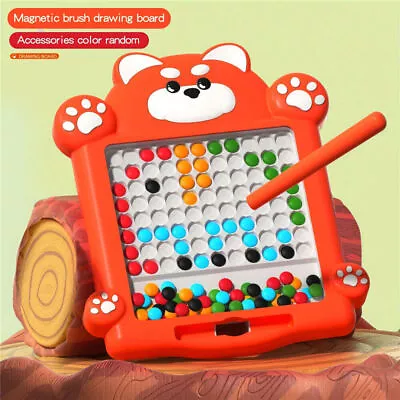 Magnetic Drawing Board Puzzle Doodle Board With Pen & Beads Montessori Kids Toys • £14.43