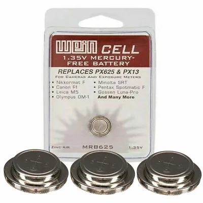 3 X Wein Cell MRB625 PX625 Replacement Mercury Battery 1.35v • £22.96