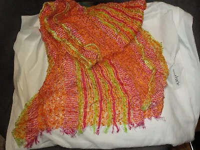 New Charming Charlie Moroccan Muse Orange Med Scarf NWT 70 By 19 Inches Fringe • $9.11