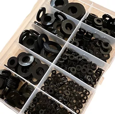 500 PCS Nylon Flat Ring Plastic Washer Gaskets Black M2 M2.5 M3 M4 M5 M6 M8 Kit • $10.50