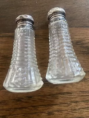 Vintage Clear Glass Small Salt And Pepper Set Shakers • $6.99