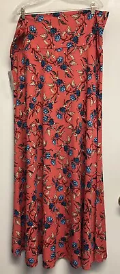 LULAROE Floral Salmon Maxi Skirt Women’s Sz 3X NWT • $22.89