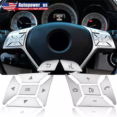 Steering Wheel Button Silver Trim Fits For Mercedes Benz E C G Class W204 12-16 • $9.59