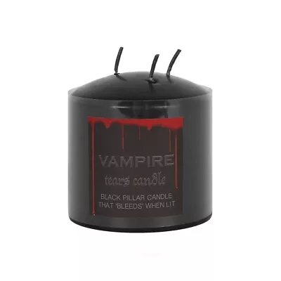 15cm Black Vampire Tear Pillar Red Bleeding Rose Candle Dripping Blood Goth Emo • £8.99