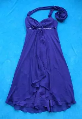 DAVID'S BRIDAL ~ Purple Bridesmaid Prom Halter Dress ~ Ladies Size 4  • $49.99