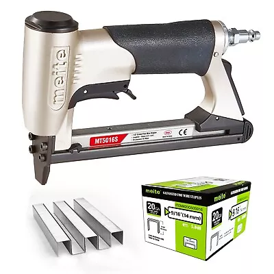 Meite 20GA 1/2  Crown Pneumatic Upholstery Stapler Safety MT5016S With Staples • $75