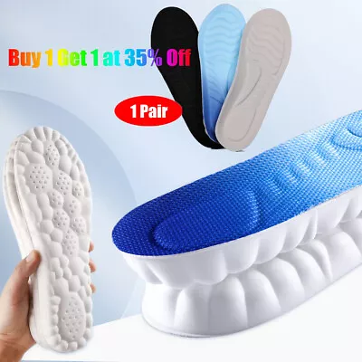 Unisex 4D Memory Foam Orthopaedic Shoe Insoles Pads Comfort Foot Feet Heel NEW • £3.94